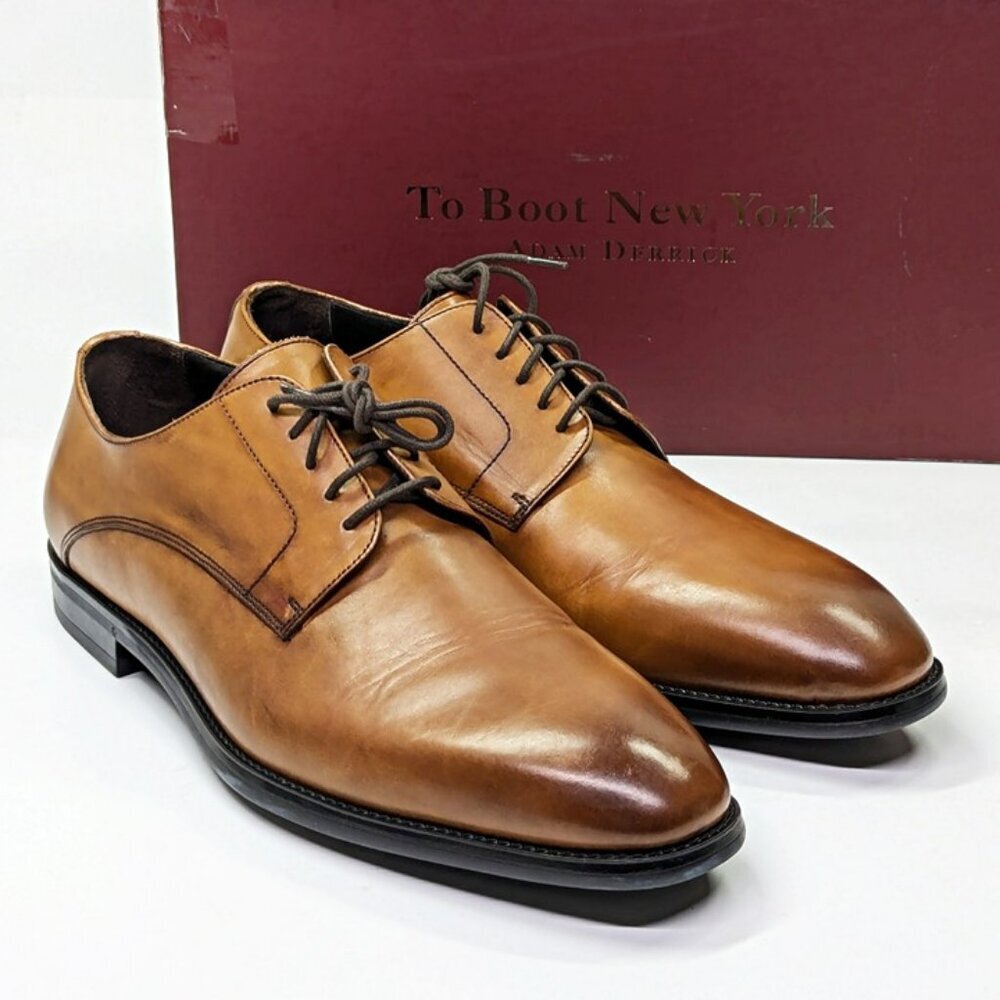 To Boot New York Men's Amedeo Oxfords Tabacco Antiqued Size 9.5 (MSRP $399)